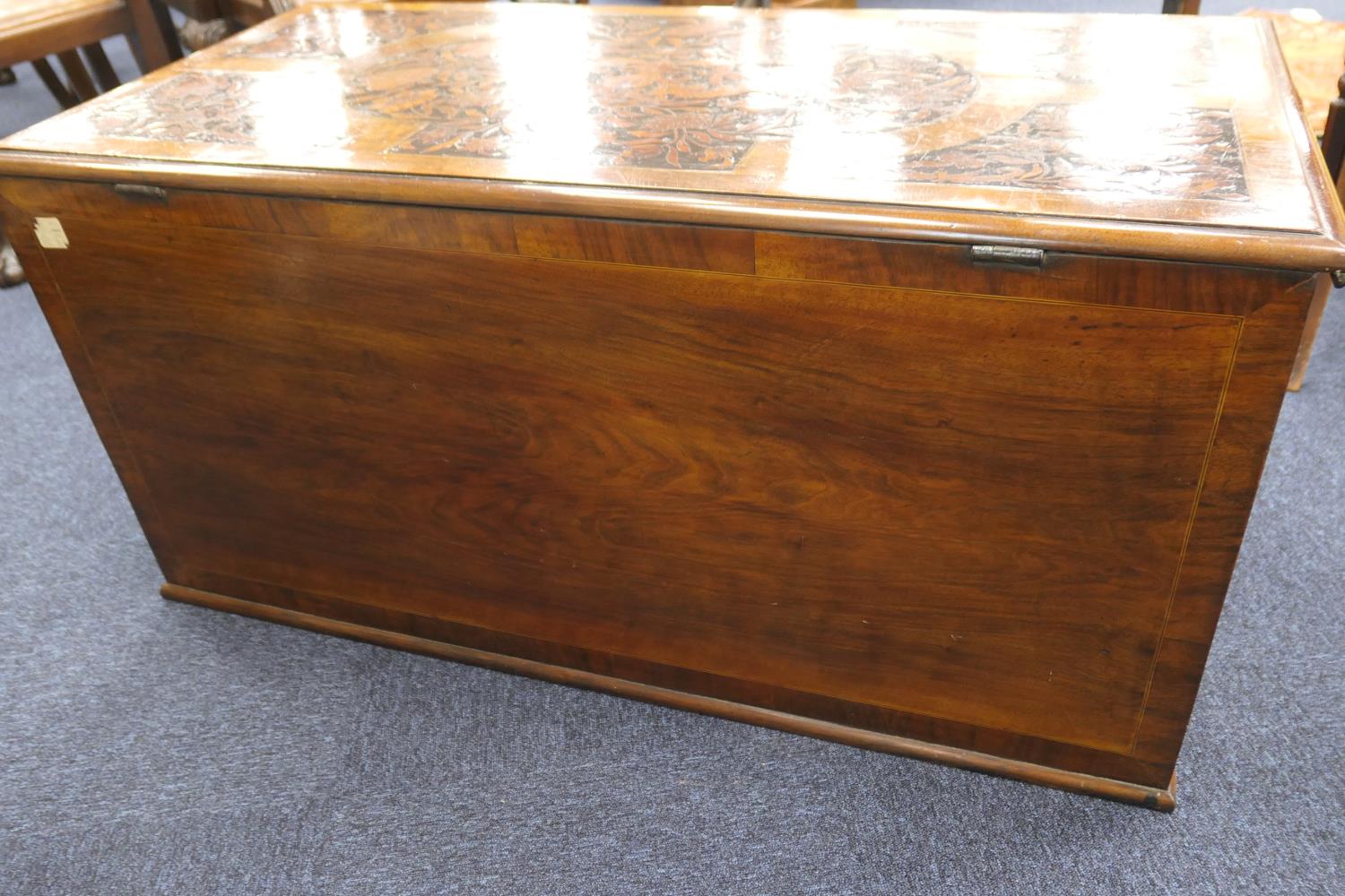 Walnut and marquetry inlaid chest on stand, in the William and Mary style, inlaid to the top and - Image 16 of 18