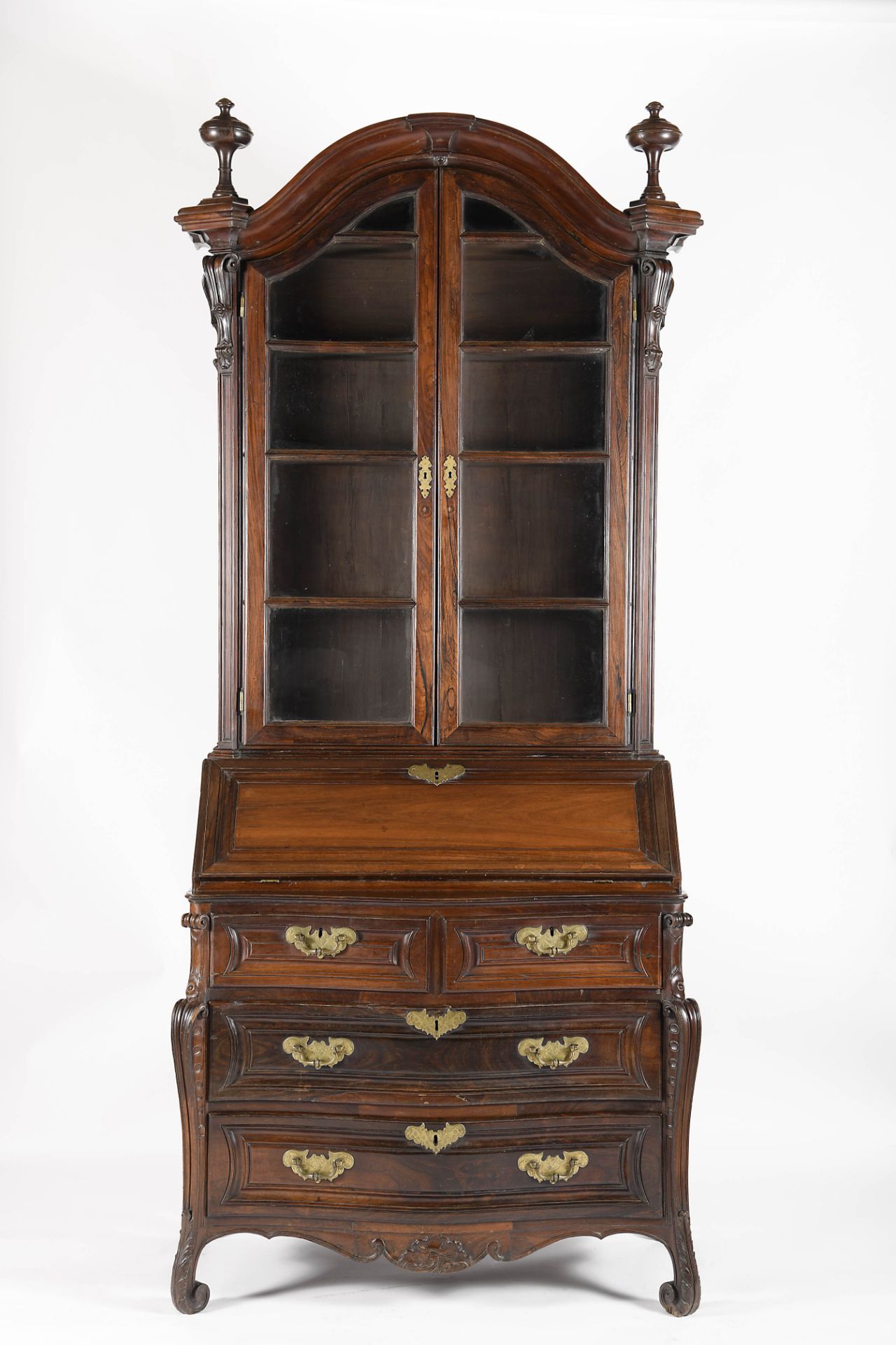 A bureau with bookcase