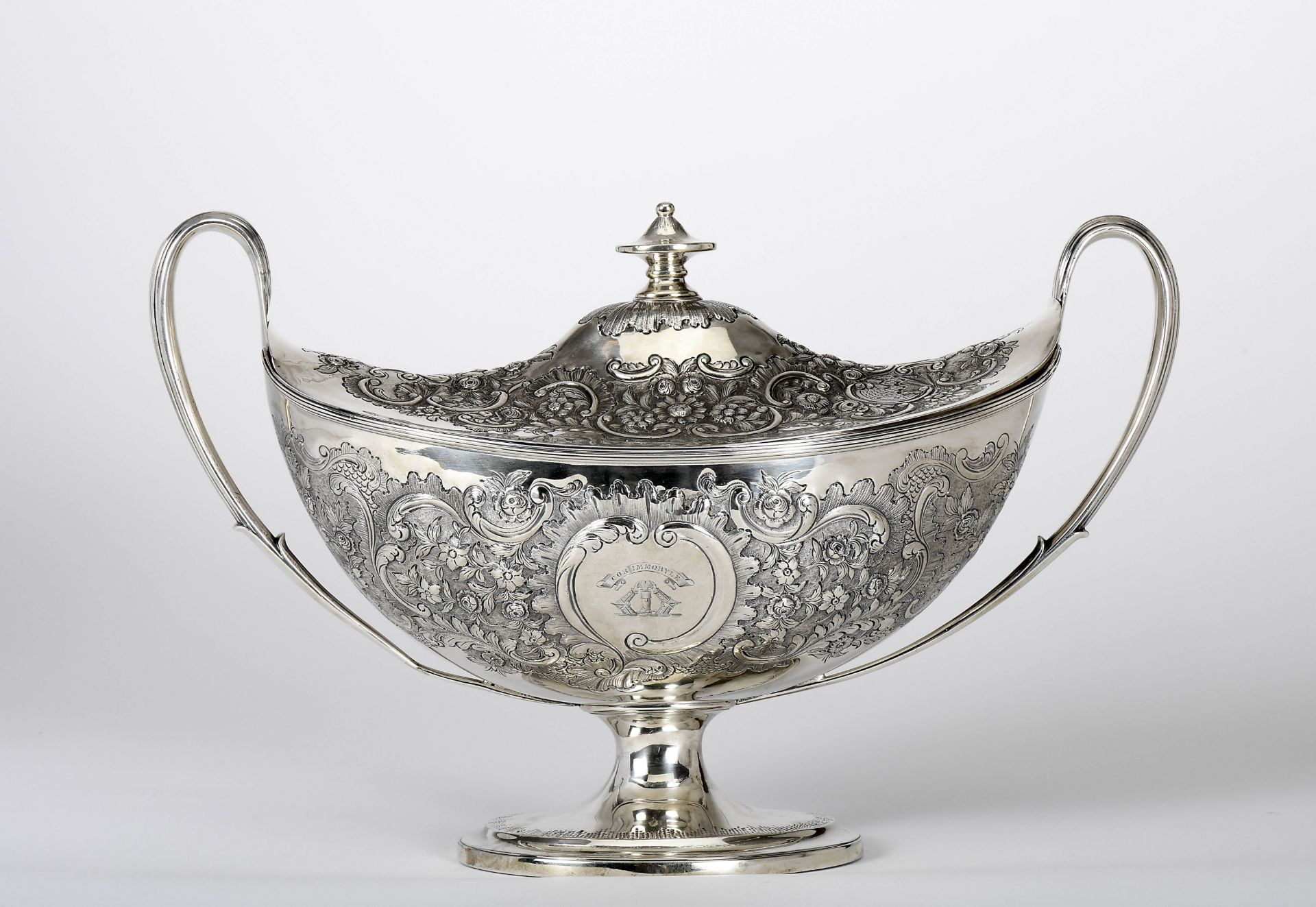 An oval tureen with two handles