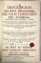 XIMÉNEZ, Fray Andrés, O.S.H.- Descripcion del Real Monasterio de San Lorenzo del Escorial: su magnif