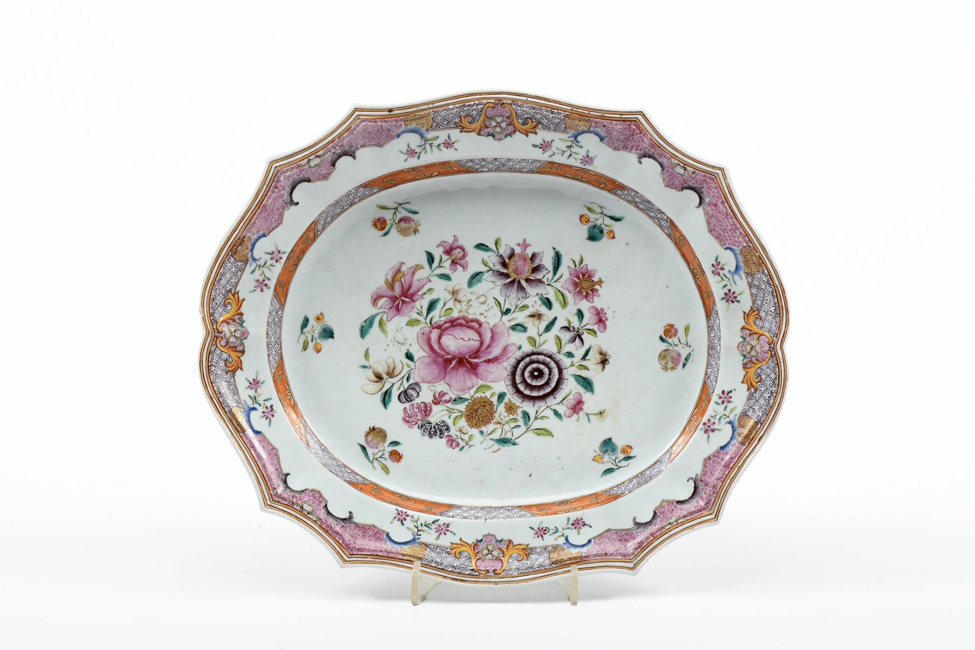 A large scalloped platter