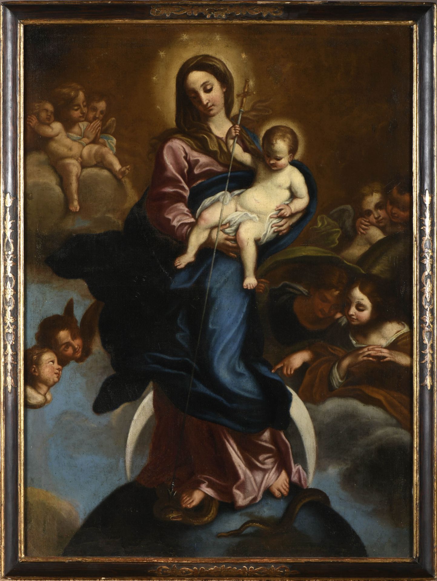 Our Lady with the Child Jesus surrounded by angels