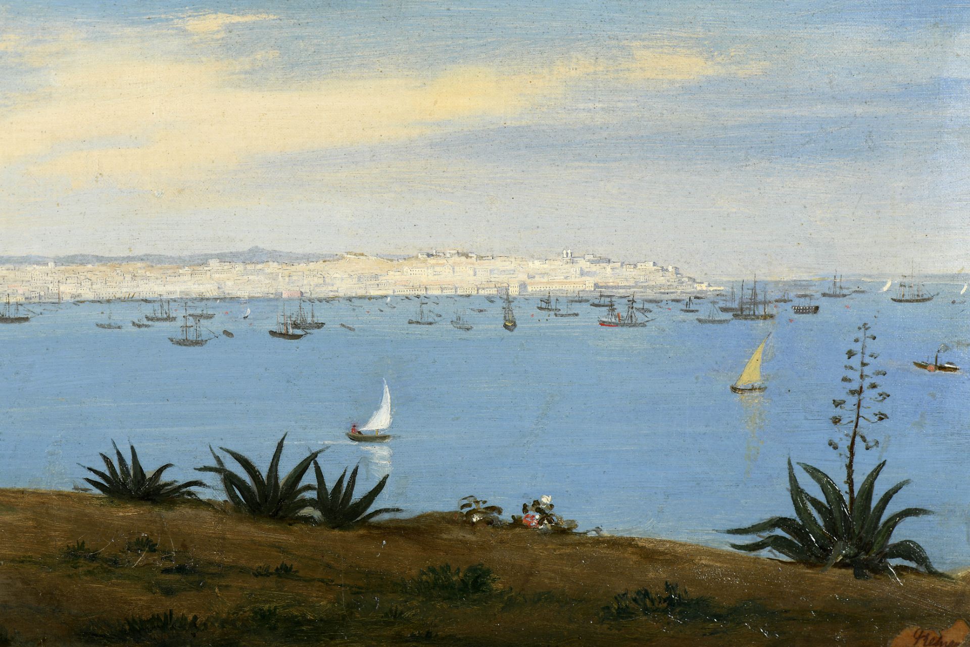 View of the Tagus from the Santos Palace" and "View of Lisbon from the south bank of the Tagus River - Image 10 of 14