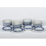 A set of four oval salt cellars