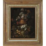 Still life - Vase with flowers and fruits