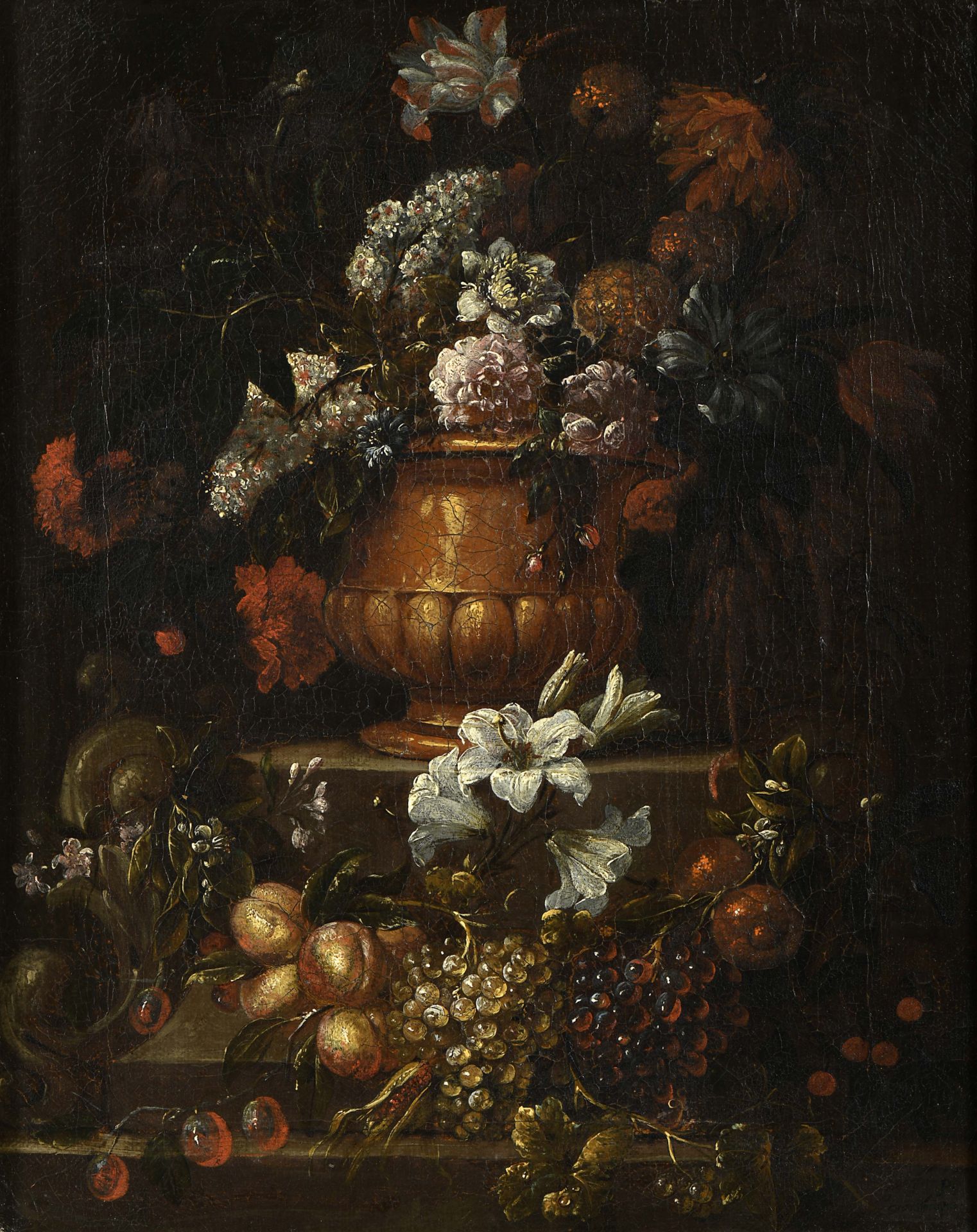 Still life - Vase with flowers and fruits - Bild 2 aus 7