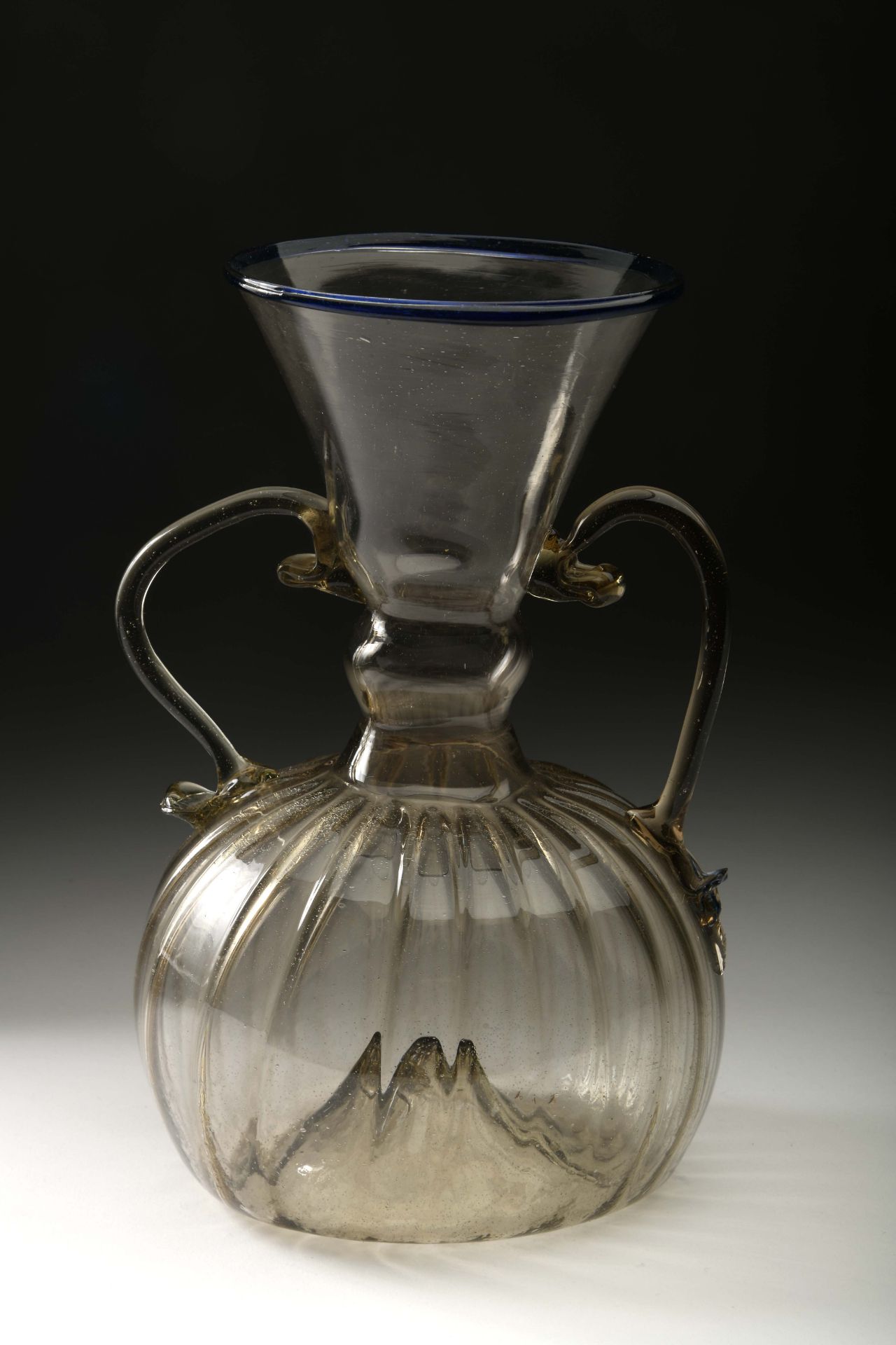 A bell-top vase with two handles