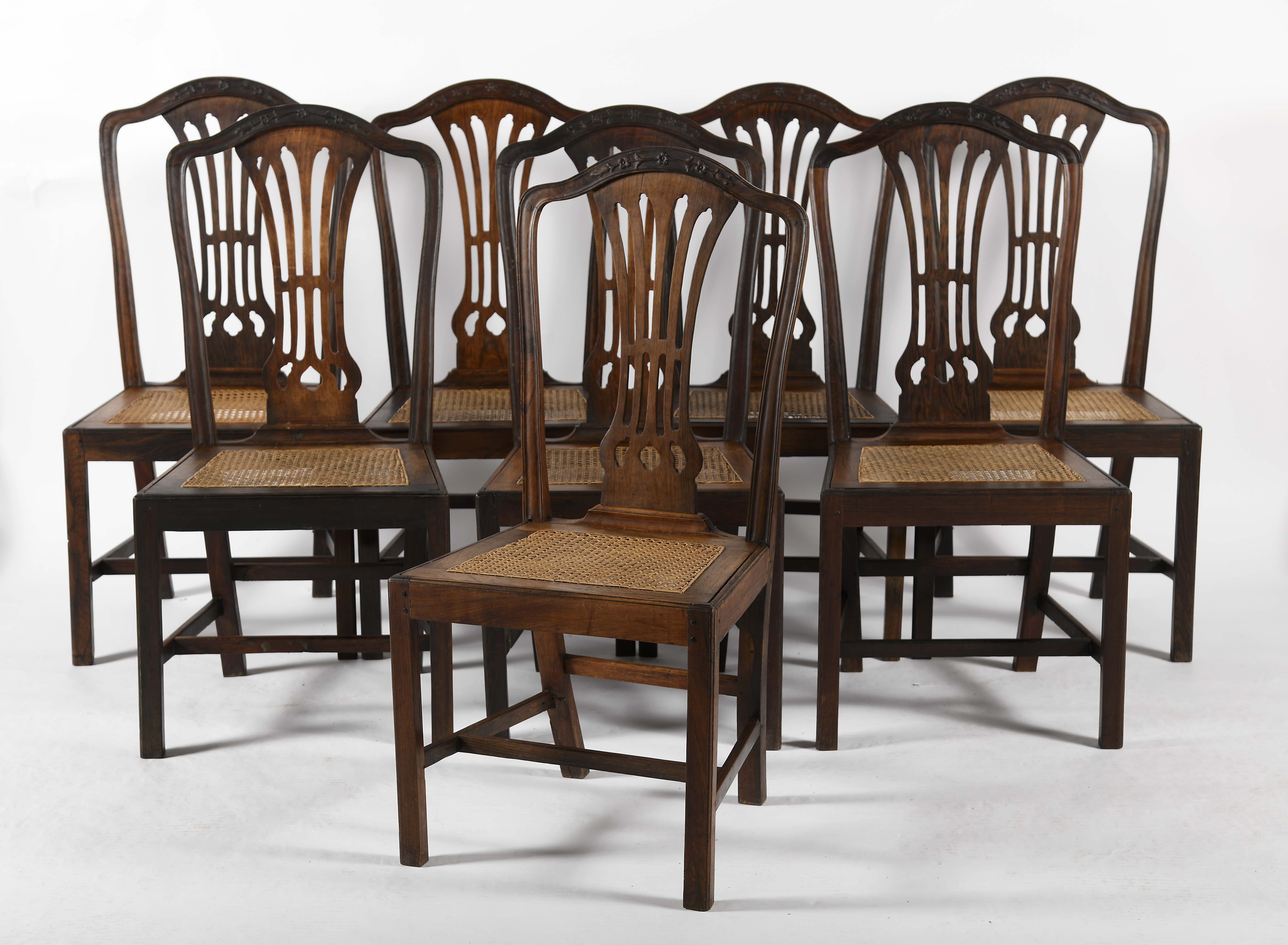 A set of eight chairs