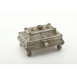 A small casket with trunk-pyramidal cover
