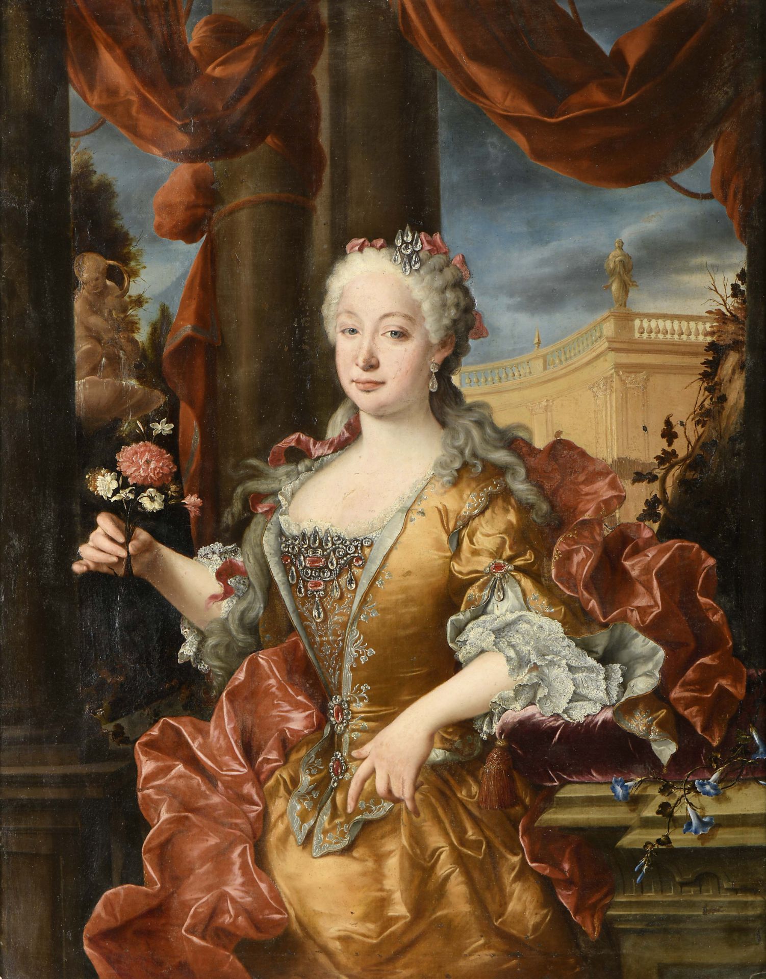 Portrait of Portuguese Infanta Dona Maria Bárbara of Braganza (1711-1758), Queen of Spain - Bild 2 aus 7