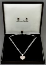 A Modern Custom Made Diamond Set Heart Pendant on Multi Stranded chain, by Mappin & Webb, 18ct
