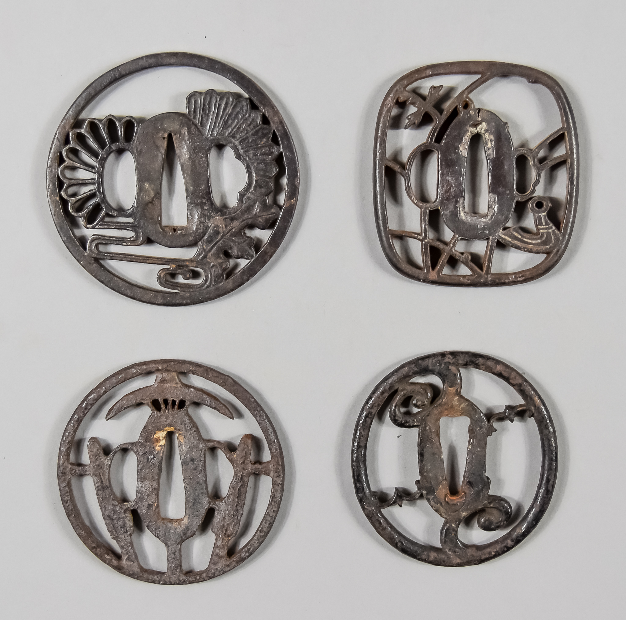 Fifteen Japanese Tsuba, some with fretted iron work designs, three with decorated iron work, some - Image 4 of 4