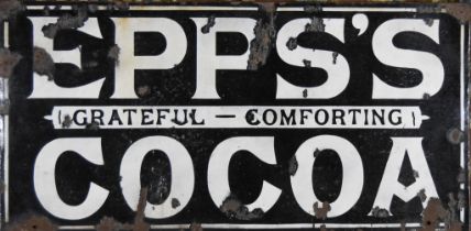 An 'Epps's Cocoa' Sign, Late 19th/Early 20th Century, enamelled in black and white, maker indistinct