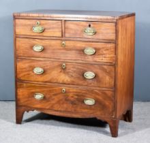 A Late Georgian Mahogany Chest with square edge to top, fitted two short and three long drawers,