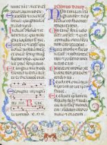 Continental School - an illuminated leaf of vellum, including Psalms of David, the borders to