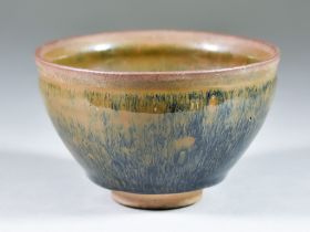 A Chinese Tea Bowl, Song Dynasty, with hare's-fur decoration, 5ins (12.7cm) x 3ins (7.6cm) high This