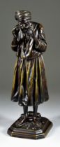 Antoine Bofill (1875-1939) - Brown patinated bronze figure - "Arab in Prayer", signed, on