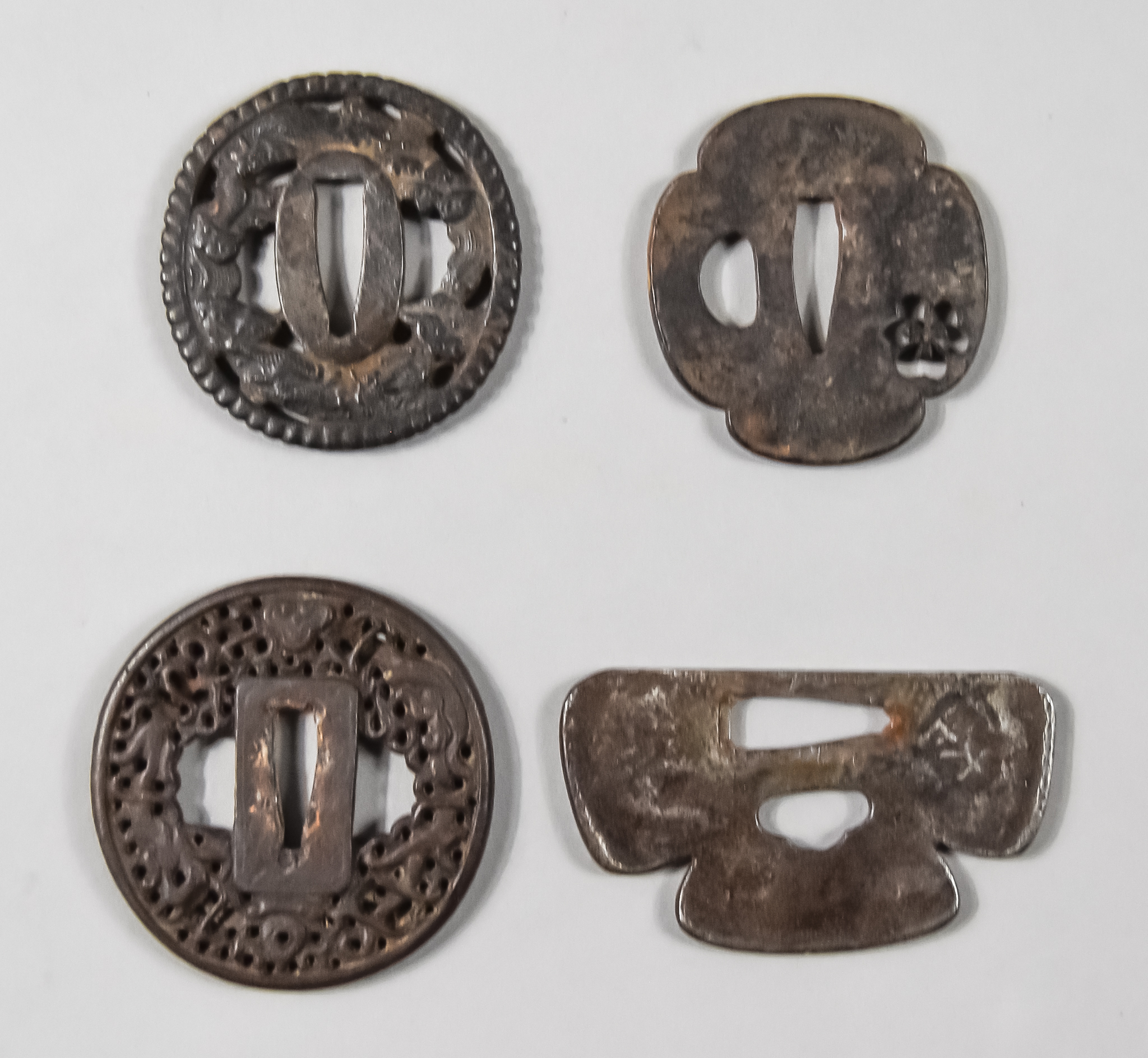 Fifteen Japanese Tsuba, some with fretted iron work designs, three with decorated iron work, some - Image 2 of 4