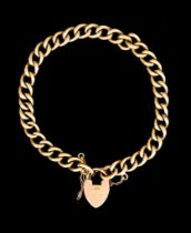 A 9ct Gold Chain Link Bracelet, with padlock clasp, 200mm overall, gross weight 9.6g