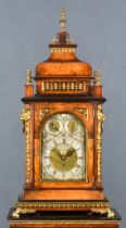 A 19th Century Burr Walnut, Ebonised and Gilt Brass Mounted Bracket Clock by Thomas Mercer, London