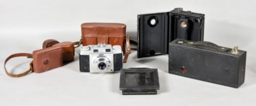 A Small Collection of Cameras and Photographic Equipment, including - Kodak "Colorsnap 35", a