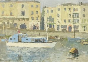 ***Alan Stenhouse Gourley (1909-1991) - Oil painting - Harbour scene, possibly Brixham, signed and