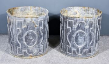 A Pair of Lead Cylindrical Cisterns, of Early 18th Century Design, 20th Century, the exteriors