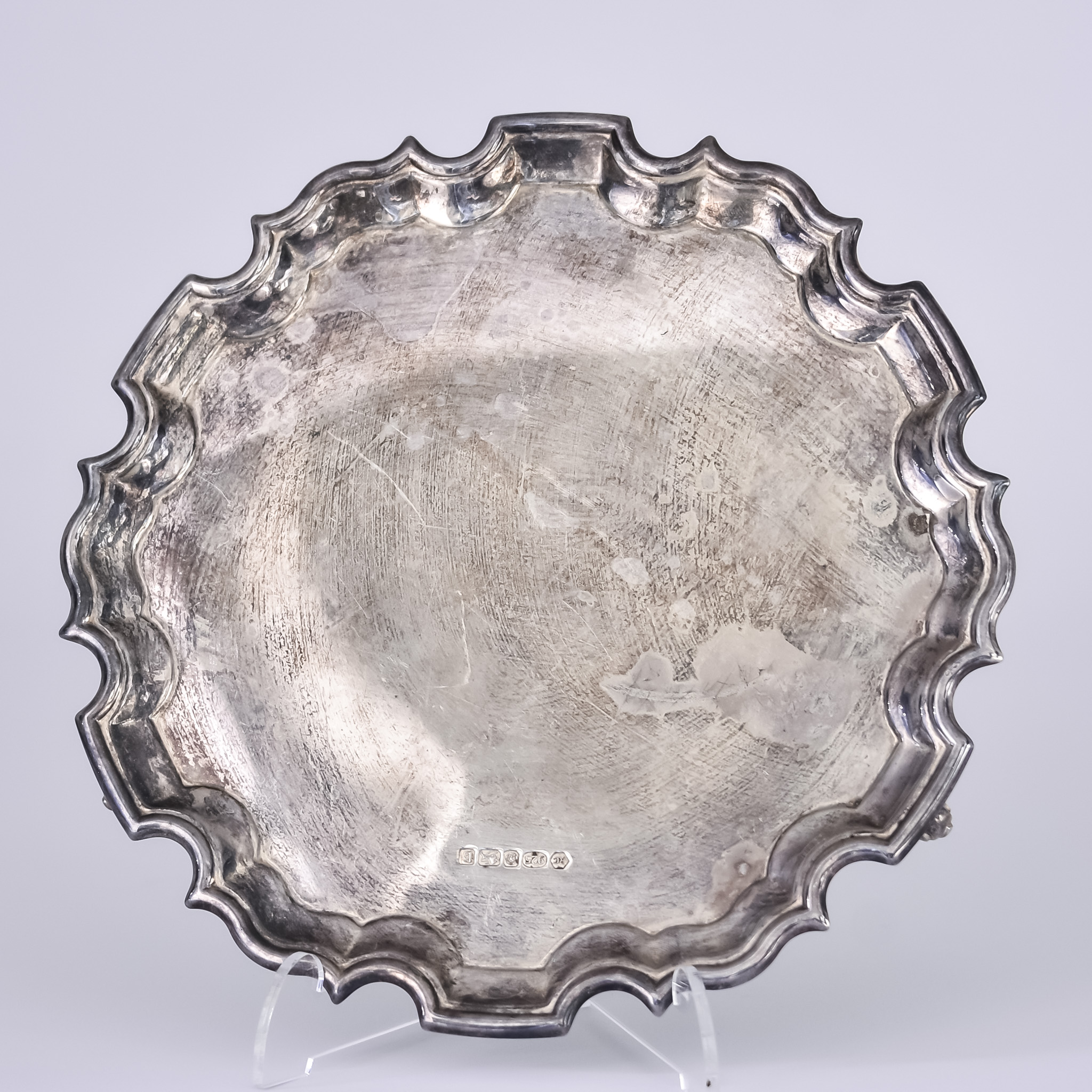 A George V Silver Circular Salver, by Harrison Brothers & Howson, Sheffield 1930, with shaped and