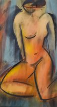 ***Mary Stork (1938-2007) - Mixed media - "Passion", signed in pencil to mount and dated 7-2-02,
