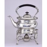 A George V Silver Tea Kettle on Stand, by Harrison Bros. & Howson, Sheffield 1928, with gadroon,
