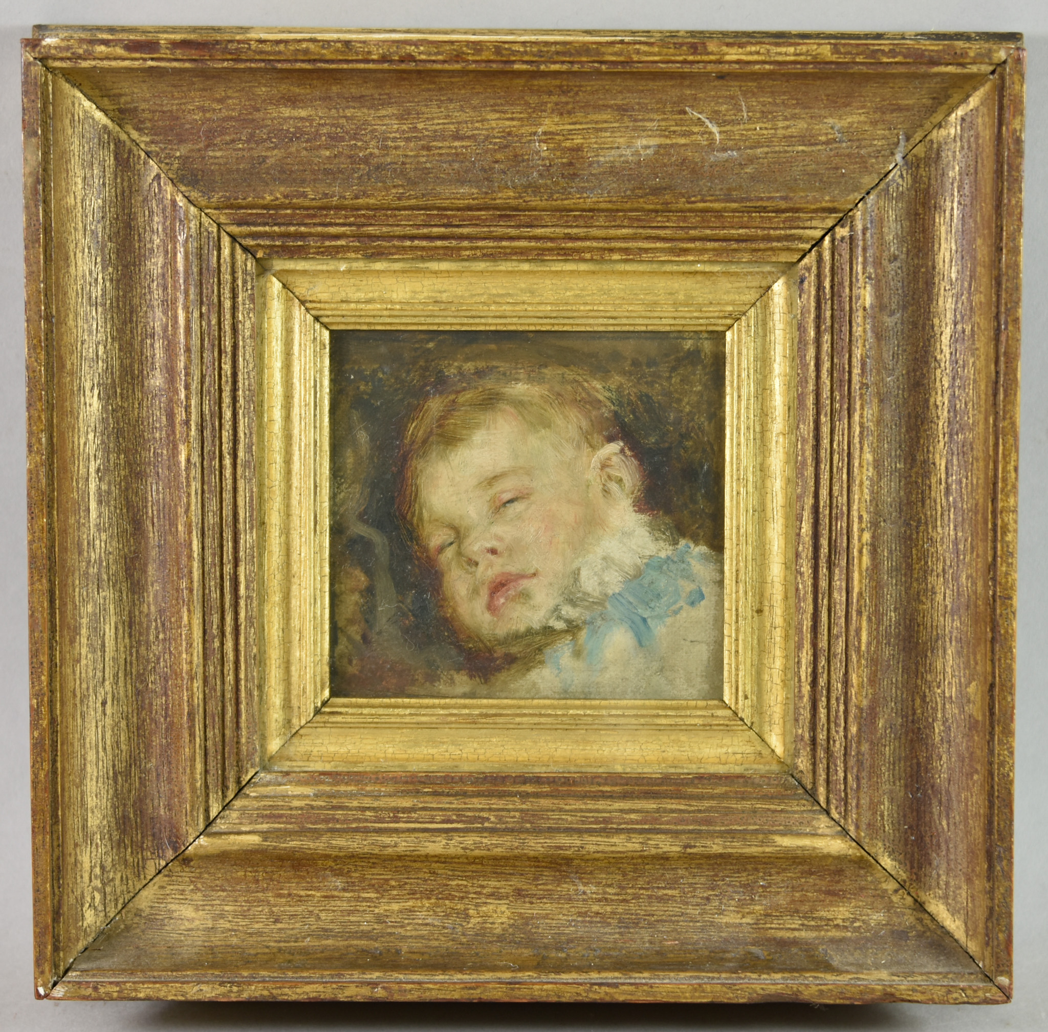 James Charles (1851-1906) - Oil painting – Study of a child’s head, board, 4ins x 4.5ins, inscribed - Image 2 of 4