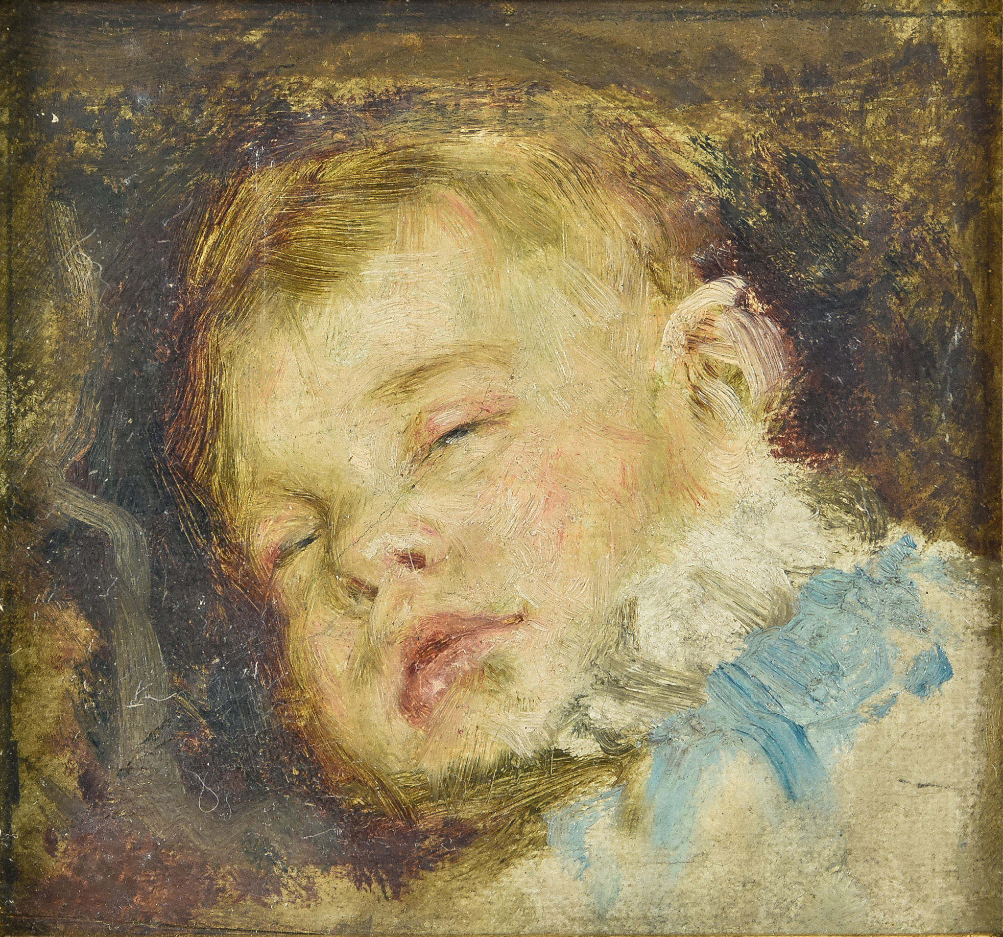 James Charles (1851-1906) - Oil painting – Study of a child’s head, board, 4ins x 4.5ins, inscribed