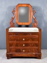 An Early 19th Century French Walnut Washstand/Dressing Table, with stylised seahorse carved