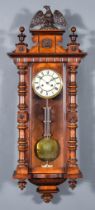 A 19th Century Walnut Cased 'Vienna' Regulator Clock the 6.25ins dial with Roman numerals to the two