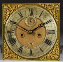 A Late 17th/Early 18th Century Longcase Clock Movement by Richard Baker of London, the 11ins