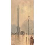 George Hyde Pownall (1876-1932) - Pair of oil paintings - Nelson's Column, Trafalgar Square in