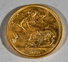 An Elizabeth II Sovereign, 1980, fine