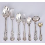 A Harlequin Silver Queens Pattern Part Table Service, various makers and dates, mostly 19th Century,