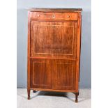 A 19th Century French Mahogany, Inlaid and Gilt Metal Mounted Secretaire Abattant, with black and