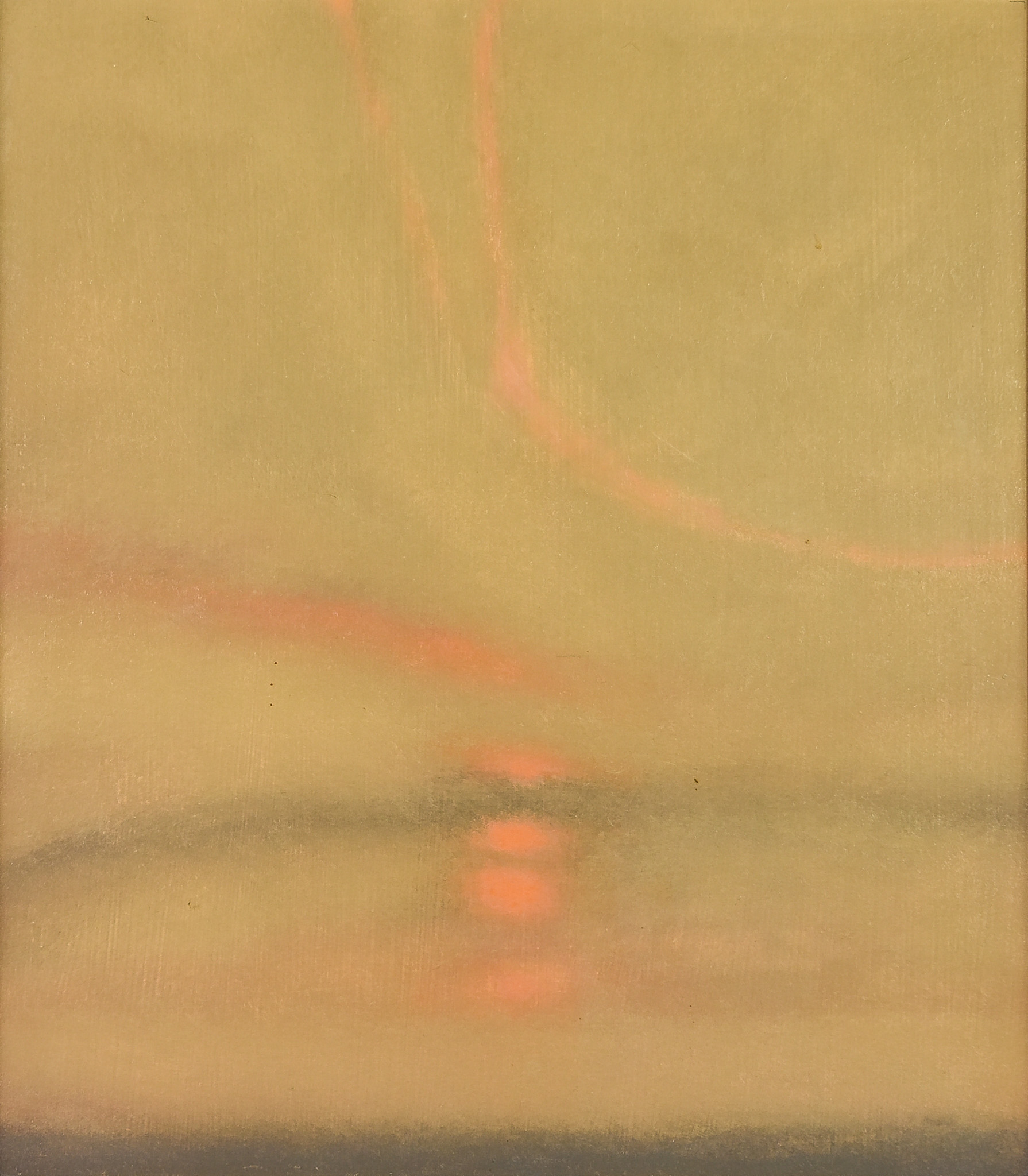***Harold Cheesman (1915-1982) - Oil painting – “Sunset June 1963”, board 16ins x 15ins, in cream