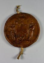 A George II Brown Wax "Great Seal of the Realm", 6ins diameter