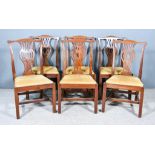 A Set of Six Late 18th Century Mahogany Dining Chairs, of "Chippendale" Design, with curved crest