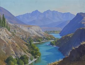 K John Toomer (Born 1956) - Oil Painting - The Kawarau River, New Zealand, signed and dated '82,
