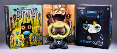 Three Kidrobot Dunny 8" Collectable's, comprising -  "Supermagical" designed by 64colours, 2012,