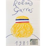 ***Eduardo Arroyo (1937-2018) - Offset Lithograph - Poster - "Roland Garros, 1981", 29ins x 22ins,