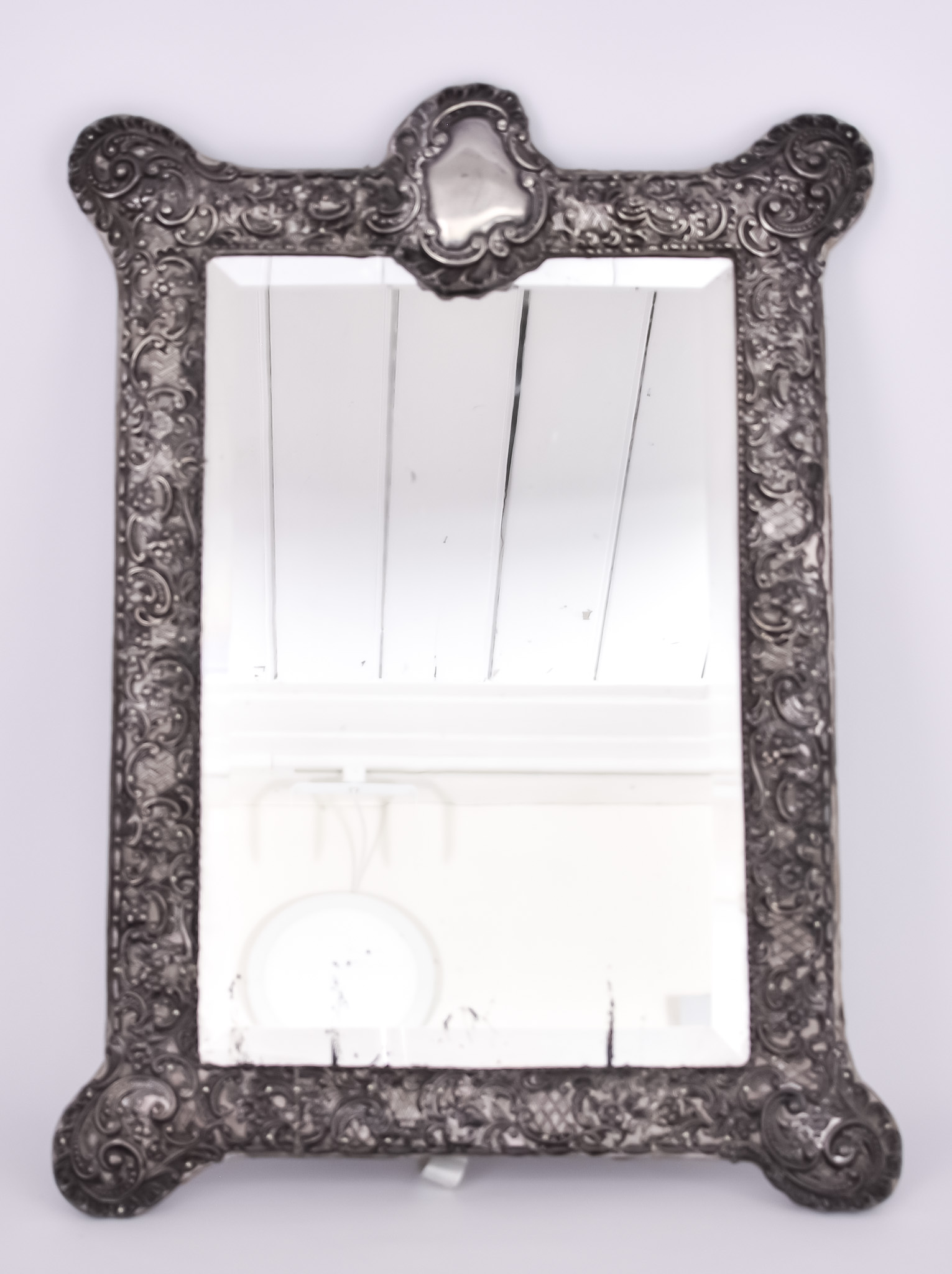 A George V Silver Framed Rectangular Dressing Table Mirror by James Deakin & Sons, Birmingham