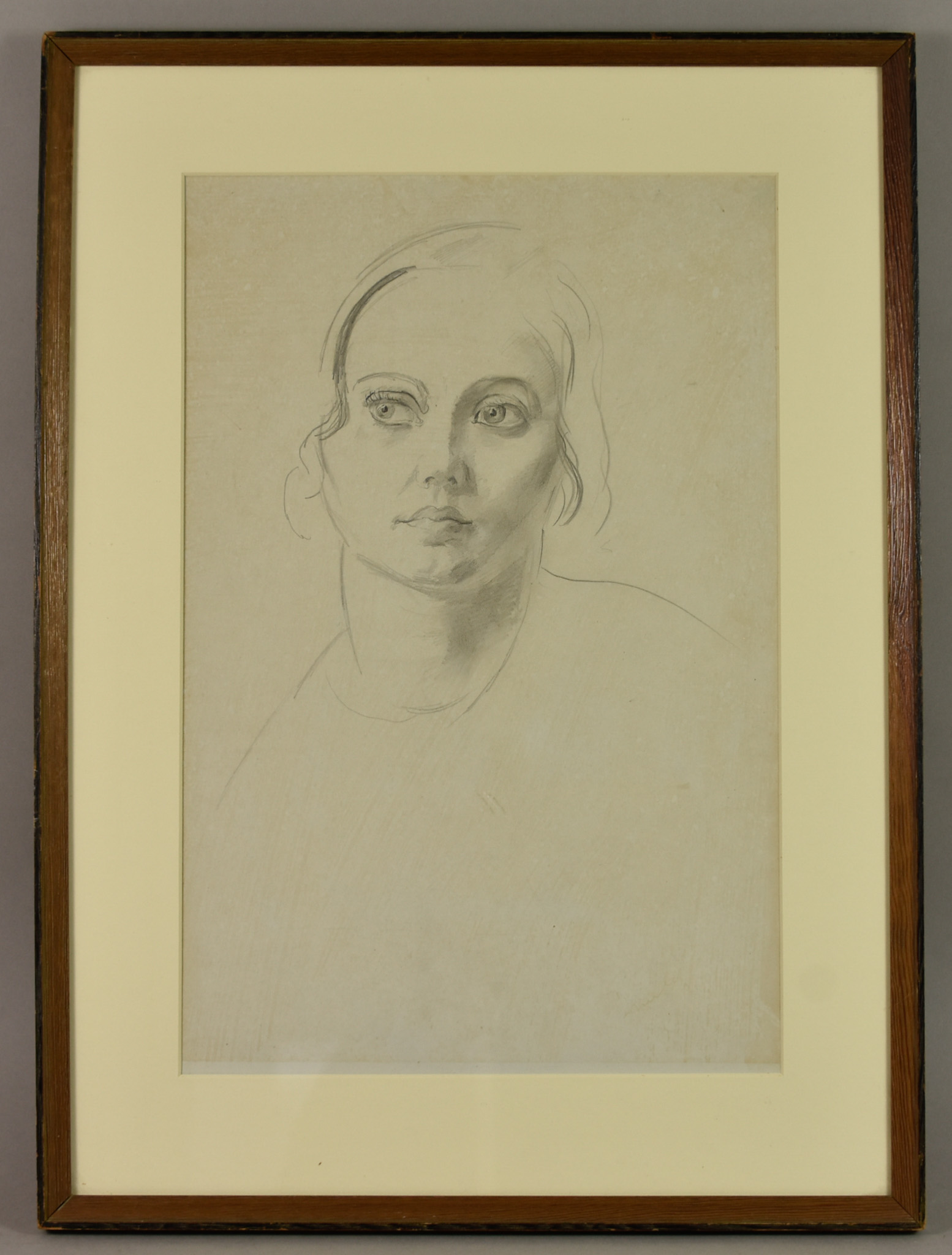 Roland Ossary Dunlop (1984-1973) - Pencil drawing - "Portrait of a Girl" - shoulder length portrait, - Image 2 of 3
