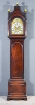 A George III Mahogany Longcase Clock, by William Addis of London, the 12ins arched brass dial with