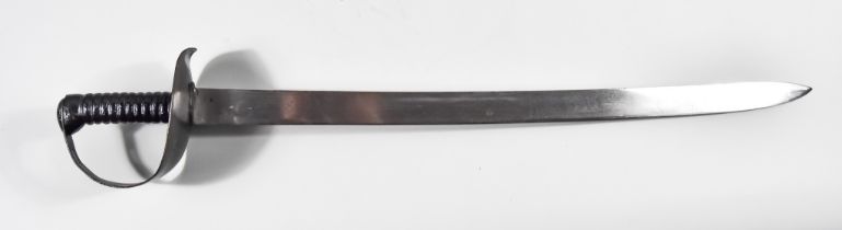 Late 19th/Early 20th Century Naval Cutlass, 28ins bright steel blade, steel guard with painted grip,