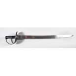 Late 19th/Early 20th Century Naval Cutlass, 28ins bright steel blade, steel guard with painted grip,